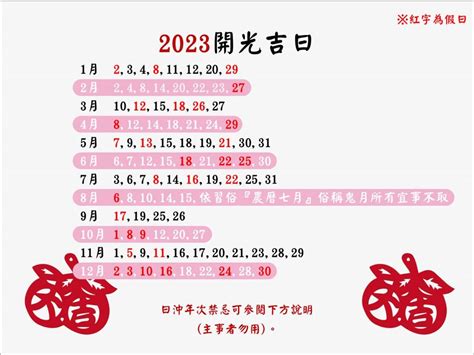 2023開幕吉日查詢